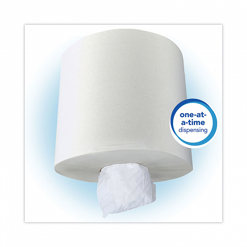 Essential Roll Center-Pull Towels, 1-Ply, 8 x 12, White, 700/Roll, 6 Rolls/Carton (01032)