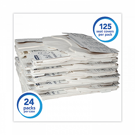 Personal Seats Sanitary Toilet Seat Covers, 15 x 18, White, 125/Pack, 24 Packs/Carton (07410CT)