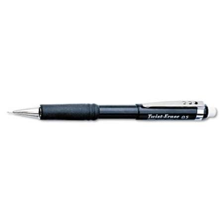 Pentel Twist-Erase III Mechanical Pencil, 0.5 mm, HB (#2.5), Black Lead, Black Barrel (QE515A)