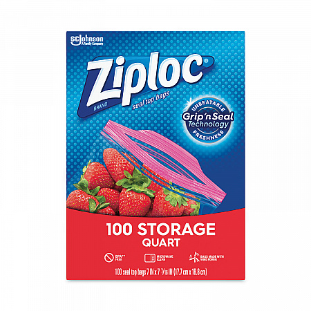 Seal Top Bags, Quart, 7.44