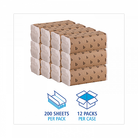 C-Fold Paper Towels, 1-Ply, 11.44 x 10, Bleached White, 198 Sheets/Pack, 12 Packs/Carton (6220)