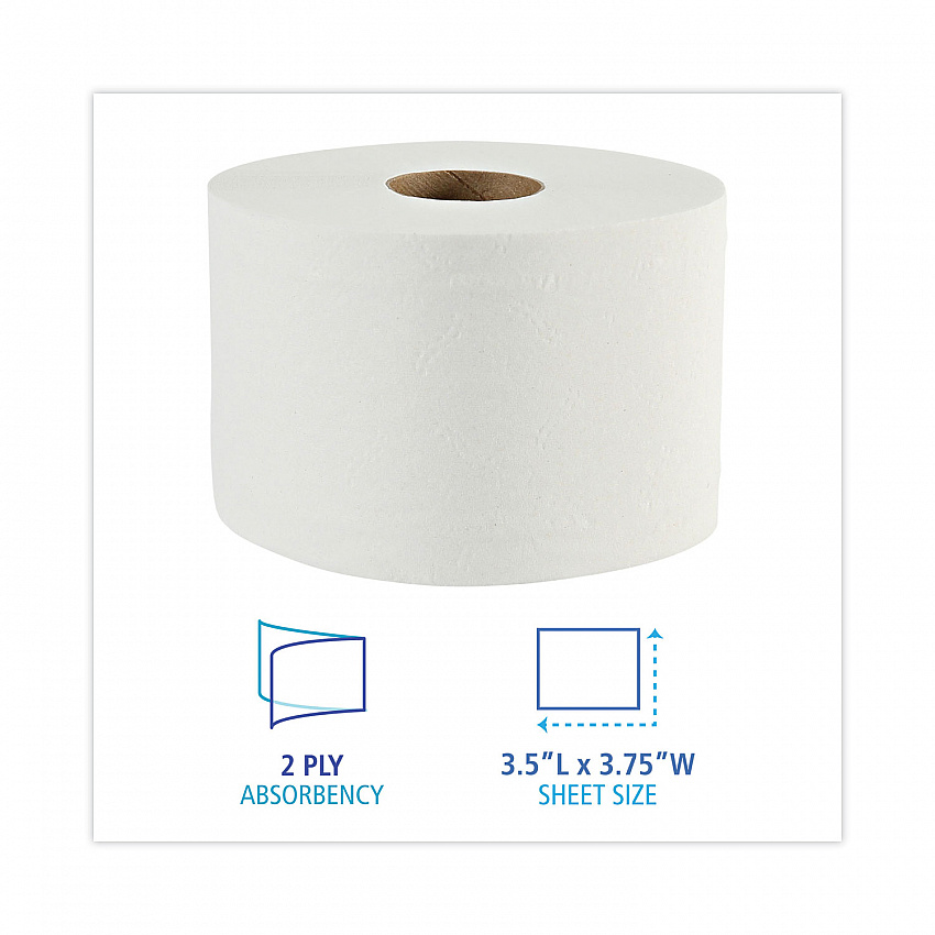 Boardwalk Green Xtra Controlled Bath Tissue, OptiCore, Septic Safe, 2-Ply, White, 1,000 Sheets/Roll, 36 Rolls/Carton (45XTRA)