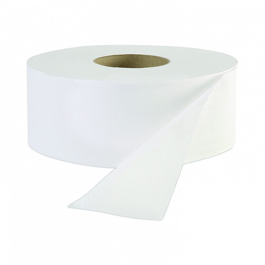 JRT Jr. Bath Tissue, Jumbo, Septic Safe, 1-Ply, 3.3" x 2,000 ft, White, 12 Rolls/Carton (6101)