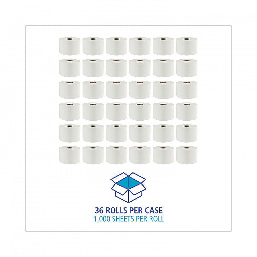 Boardwalk Green Xtra Controlled Bath Tissue, OptiCore, Septic Safe, 2-Ply, White, 1,000 Sheets/Roll, 36 Rolls/Carton (45XTRA)
