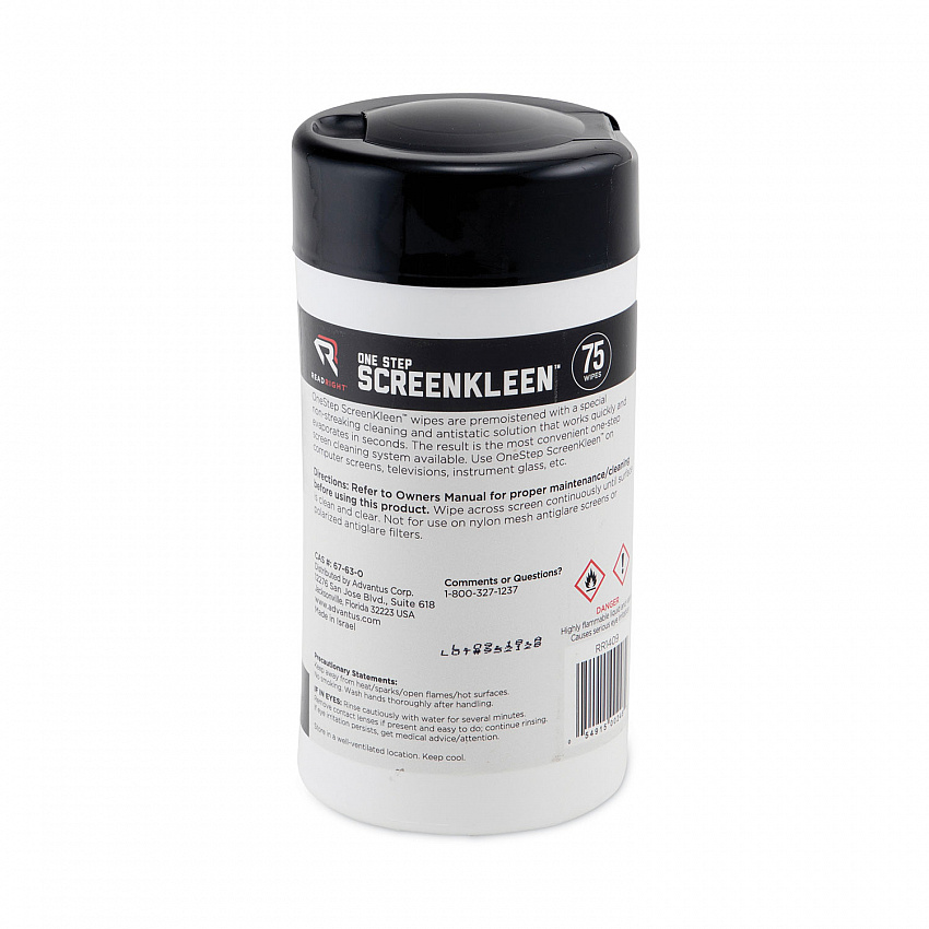 OneStep CRT ScreenKleen Cleaner Wet Wipes, Cloth, 5.25 x 5.75, Unscented, 75/Tub (RR1409)