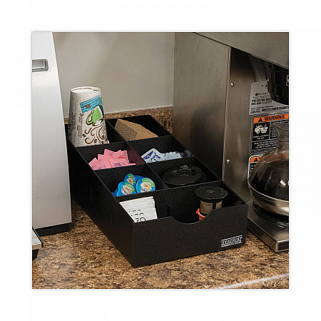 Condiment Caddy, 7 Compartments, 8.75 x 16 x 5.25, Black (VFCC169)