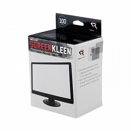 OneStep CRT ScreenKleen Cleaning Pads, Cloth, 5 x 5, Unscented, White, 100/Box (RR1309)
