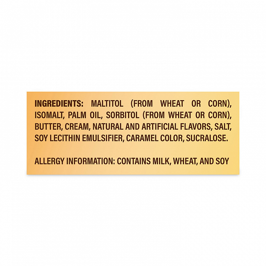 Sugar Free Chewy Caramel Candy, 1.46 oz Bag, 12 Bags/Carton (30200005)