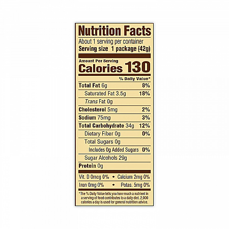 Sugar Free Chewy Caramel Candy, 1.46 oz Bag, 12 Bags/Carton (30200005)