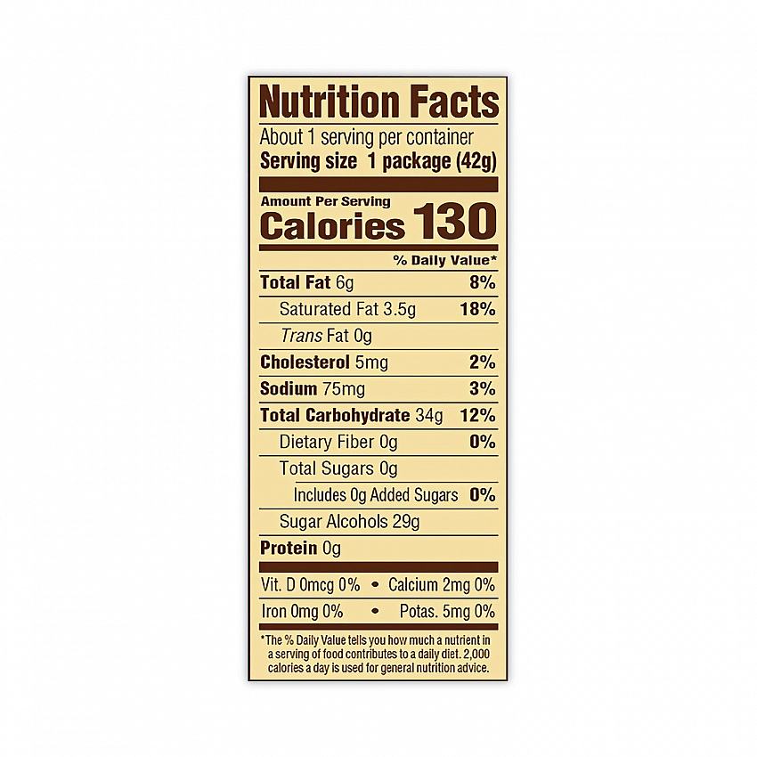 Sugar Free Chewy Caramel Candy, 1.46 oz Bag, 12 Bags/Carton (30200005)