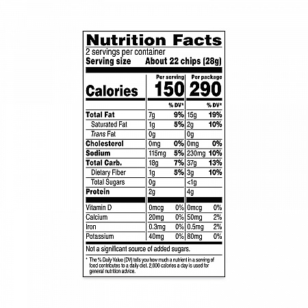 Bite Size Tortilla Chips, 2 oz Bag, 64 Bags/Carton (29500067)