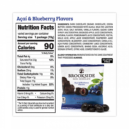 Dark Chocolate Fruit, Acai Blueberry and Pomegranate, 30 Pouches/Carton (22001031)