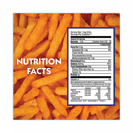 Hot Fries, Spicy Hot, 0.85 oz Bag, 72/Carton (20900465)