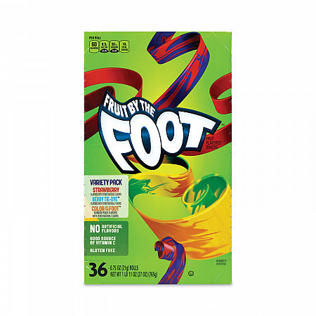 Fruit By The Foot Variety Pack, Assorted Flavors, 0.75 oz, 36 Pouches/Carton (20900408)