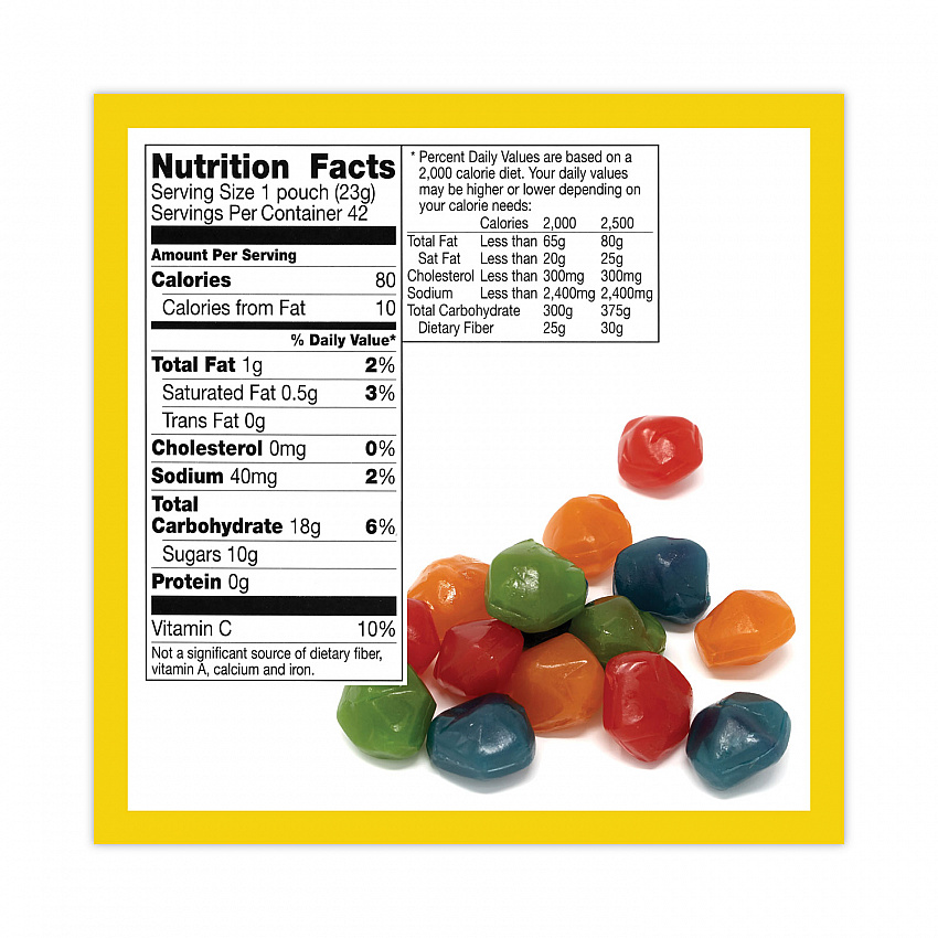 Fruit Gushers Fruit Snacks, Strawberry and Tropical Fruit Flavors, 0.8 oz, 42 Pouches/Carton (22001036)