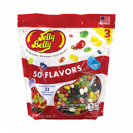 50 Flavors Jelly Beans Assortment, 3 lb Standup Bag (22000020)
