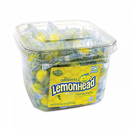 Lemon Candy, Individually Wrapped, 40.5 oz Tub, 150 Pieces (20900232)