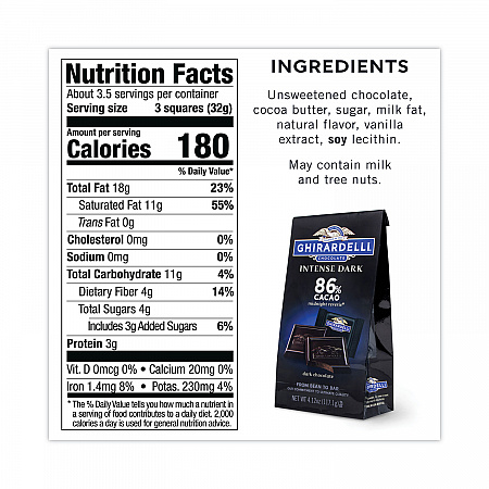 Intense Dark Midnight Reverie 86% Cacao Singles Bag, 4.12 oz Packs, 3 Count (30001033)