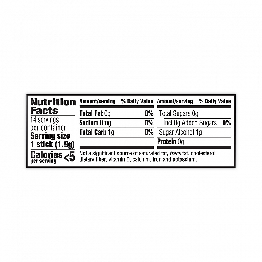 Sugar-Free Gum, Spearmint, 14 Pieces/Pack, 12 Packs/Carton (30400008)
