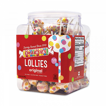 Smarties Lollies Lollipops, 34 oz Jar, 120 Pieces (20900013)