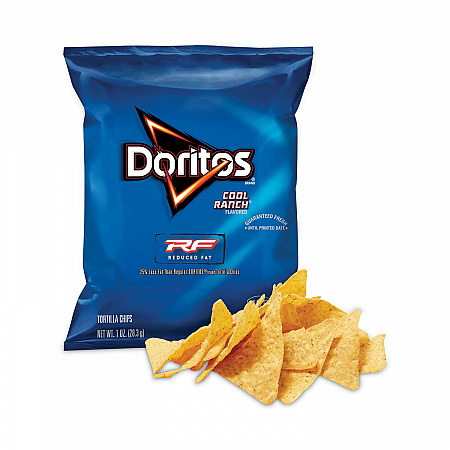 Reduced Fat Cool Ranch Tortilla Chips, 1 oz Bag, 72 Bags/Carton (29500056)