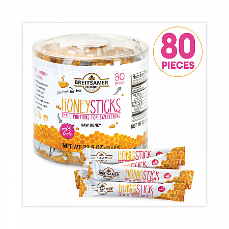 Raw Honey Sticks, 0.28 oz, 80 Sticks/Tub, 1 Tub/Carton (20902630)