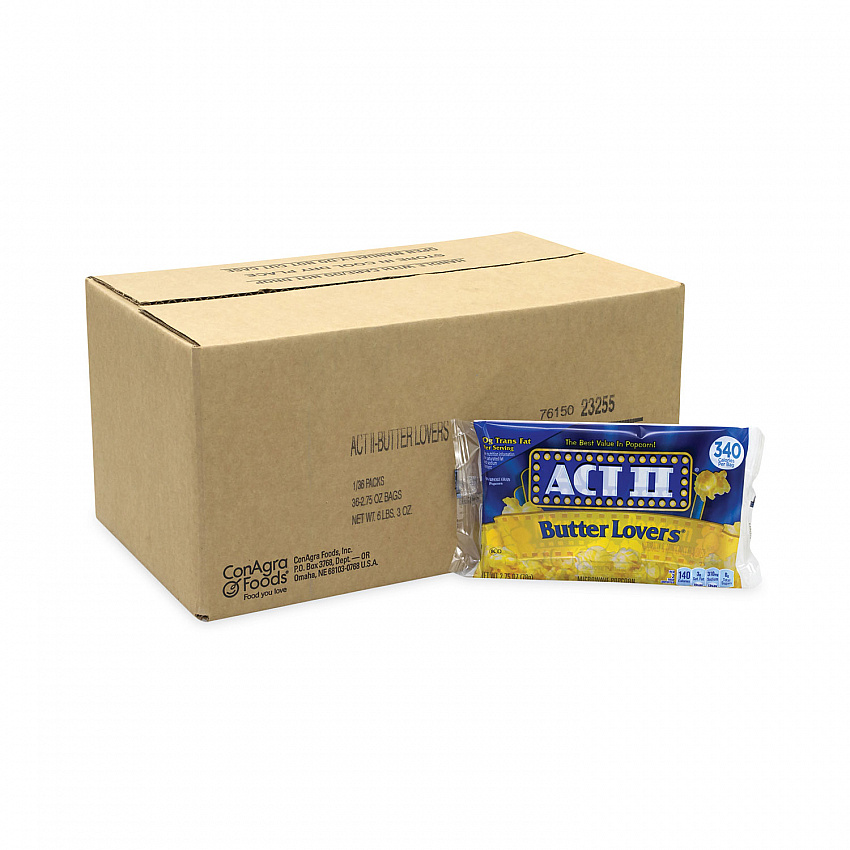 Butter Lovers Microwave Popcorn, 2.75 oz Bag, 36/Carton (20902591)
