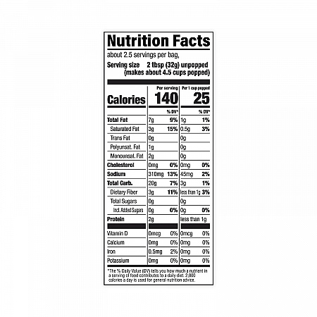 Butter Lovers Microwave Popcorn, 2.75 oz Bag, 36/Carton (20902591)