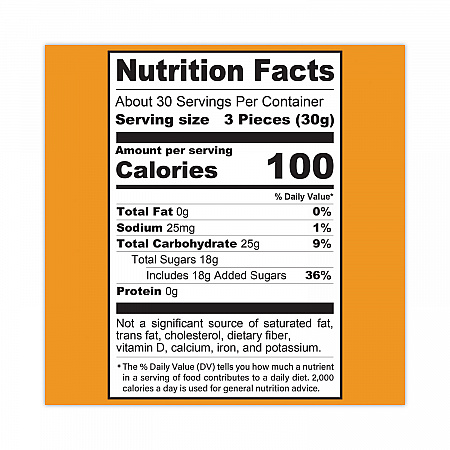 Fruit Gems Chewy Candy Assortment, Assorted Natural Fruit Flavors, 2.12 lb Bag, 90 Count (22000024)