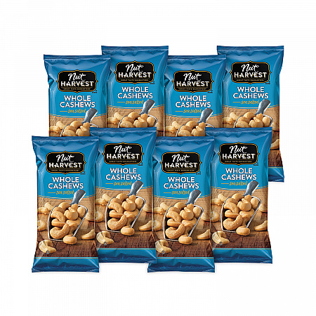 Sea Salted Whole Cashews, 2.25 oz Pouch, 8/Carton (29500004)