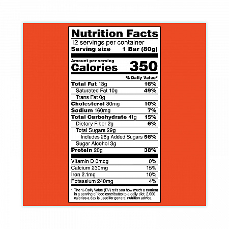 Recover Chocolate Chip Whey Protein Bar, 2.8 oz Bar, 12 Bars/Carton (29500032)