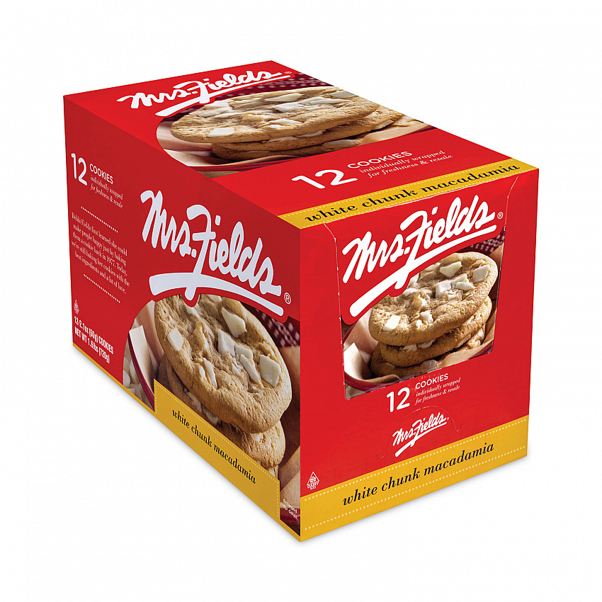 White Chunk Macadamia Cookies, 2.1 oz, Individually Wrapped Pack, White Chocolate, 12/Carton (20900470)