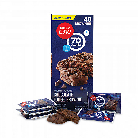 70 Calorie Chocolate Fudge Brownies, 0.89 oz, 40/Carton (22000454)