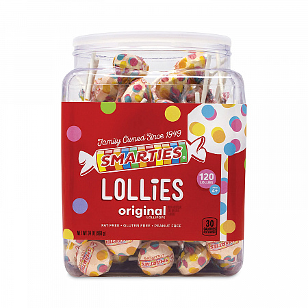 Smarties Lollies Lollipops, 34 oz Jar, 120 Pieces (20900013)