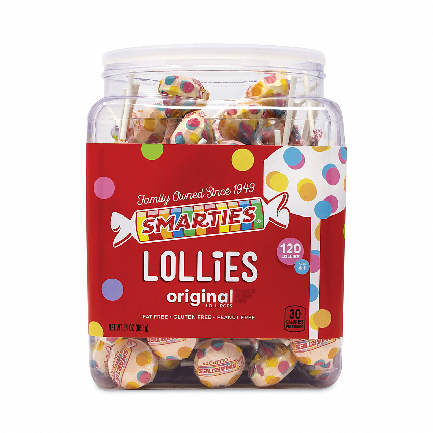 Smarties Lollies Lollipops, 34 oz Jar, 120 Pieces (20900013)
