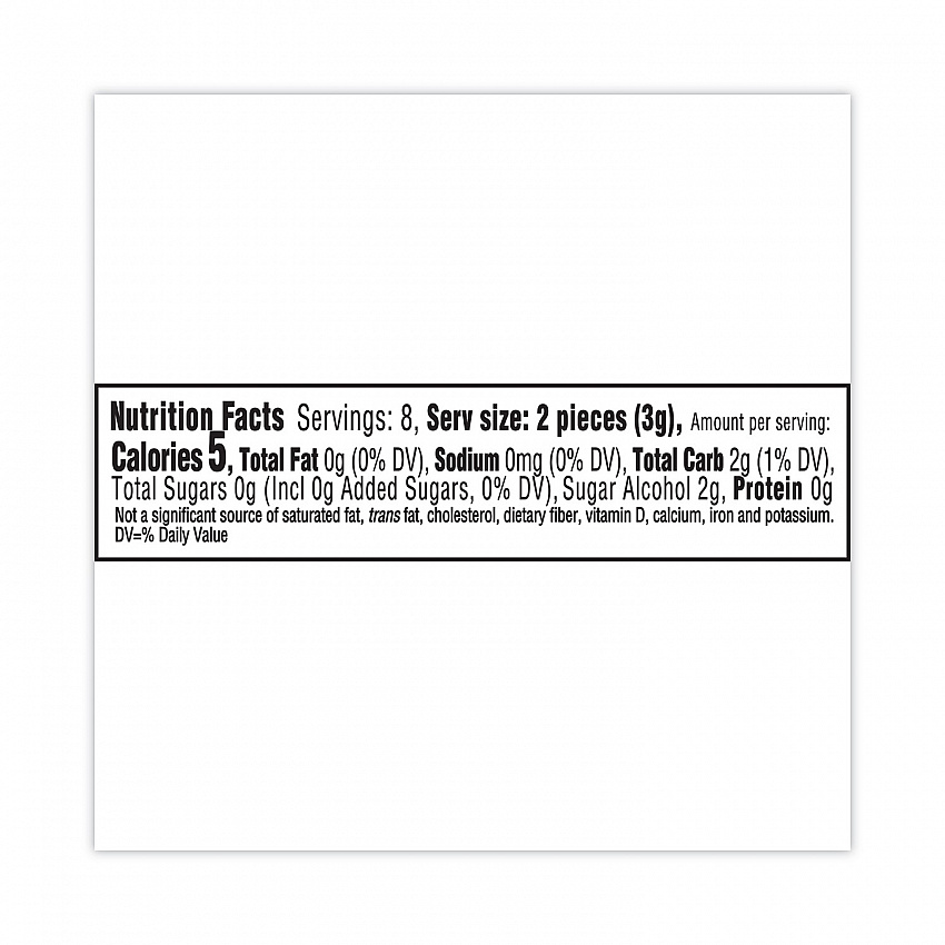 Sugar-Free Gum, White Peppermint,16 Pieces/Pack, 9 Packs/Carton (20902451)