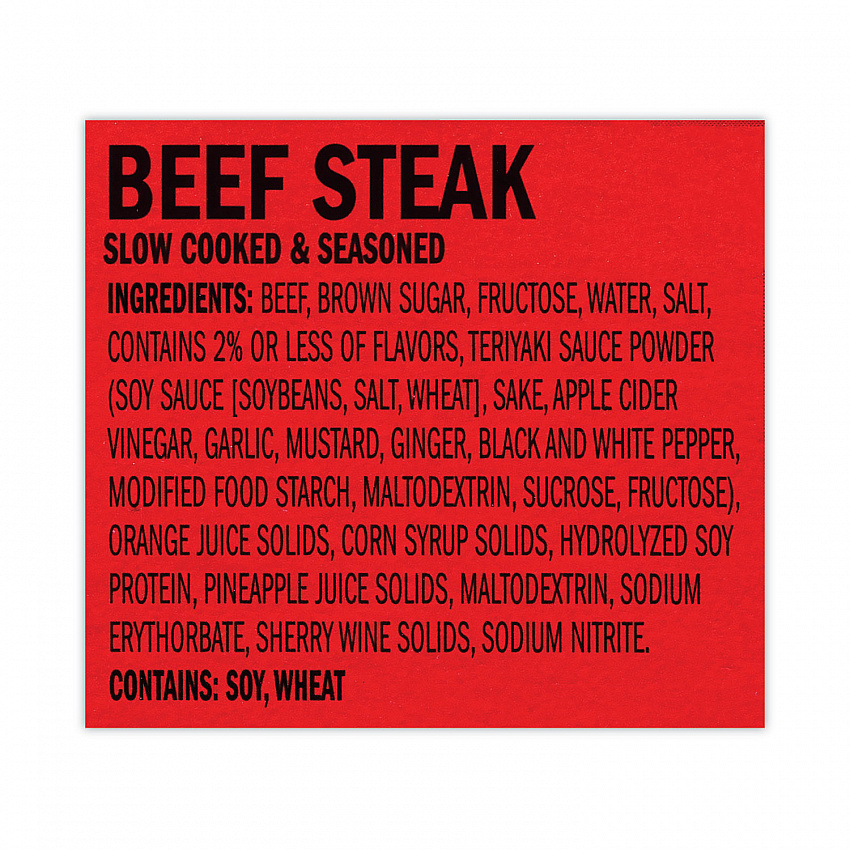 Jumbo Teriyaki Beek Steak, 2 oz Pack, 12/Box (27800011)