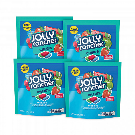 Chews Candy, Assorted Flavors, 13 oz Pouches, 4/Carton (24600300)