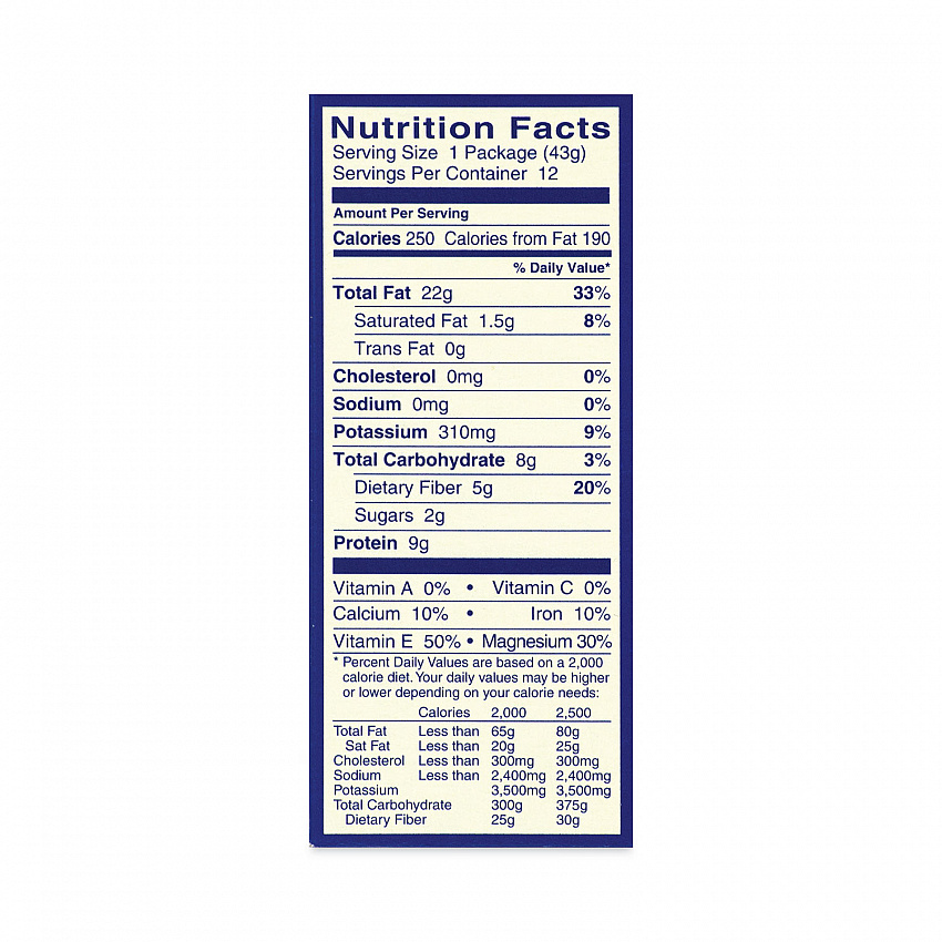Whole Natural Almonds, 1.5 oz Bag, 12 Bags/Carton (20902634)
