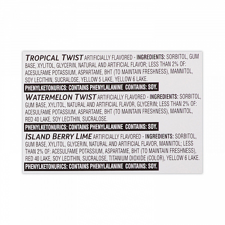 Sugar-Free Gum, Fruit Variety, 14 Pieces/Pack, 20 Packs/Carton (22000891)