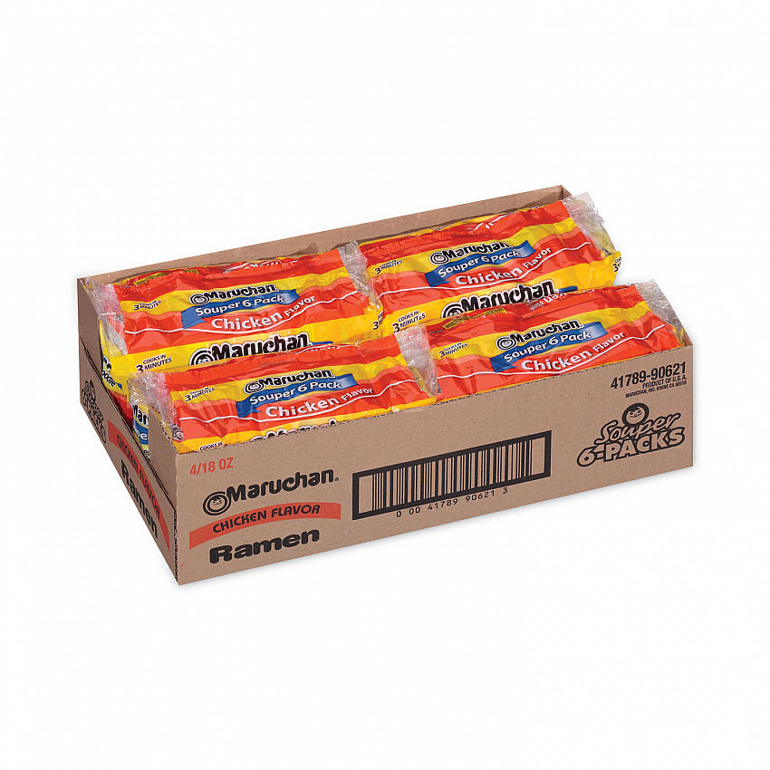 Ramen Noodle Soup Chicken Flavor Souper, 3 oz, 6/Package, 4 Packages/Pack (30700038)