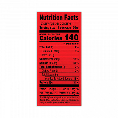Jumbo Teriyaki Beek Steak, 2 oz Pack, 12/Box (27800011)