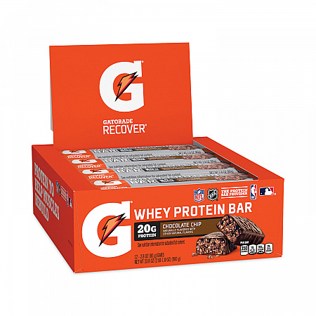 Recover Chocolate Chip Whey Protein Bar, 2.8 oz Bar, 12 Bars/Carton (29500032)