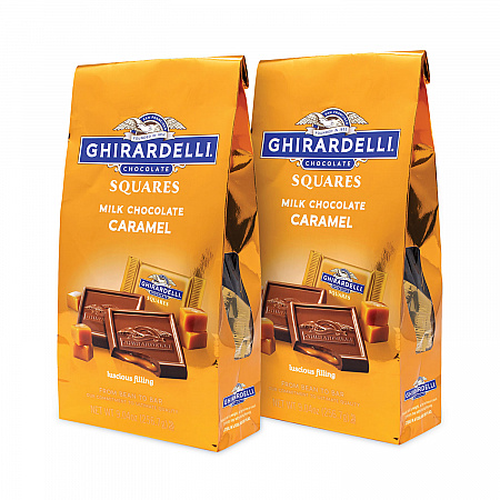 Milk Chocolate and Caramel Chocolate Squares, 9.04 oz Bags, 2 Bags/Pack (30001034)