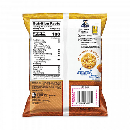 Rice Crisps, Caramel, 0.91 oz Bag, 60 Bags/Carton (29500052)