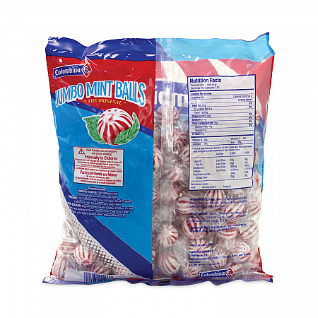 Jumbo Peppermint Balls Bag, 0.04 oz Individually Wrapped, 120 Balls/Bag, 1 Bag/Carton (20900021)