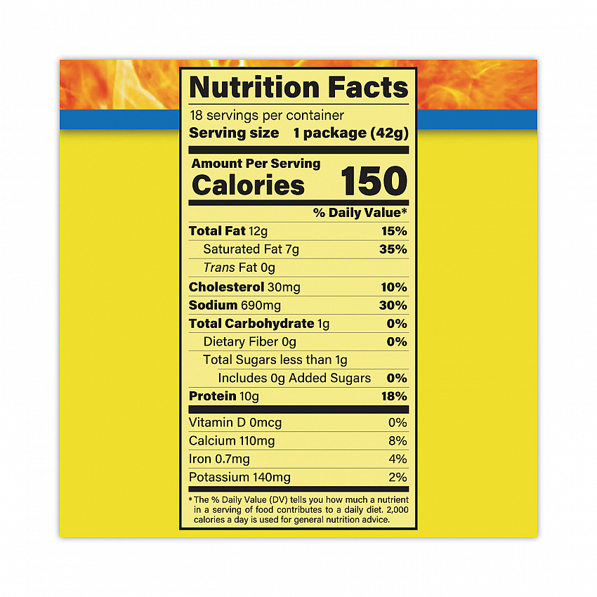 Beef and Cheese Meat Sticks, 1.5 oz Pack, 18/Carton (20900656)