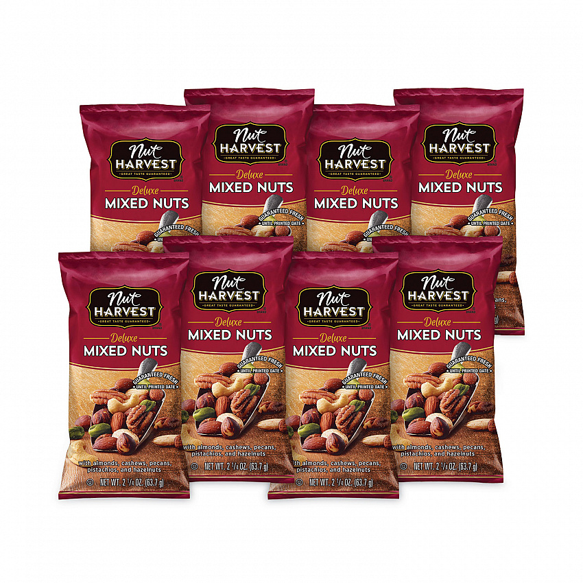 Deluxe Mixed Nuts, 2.25 oz Pouch, 8/Carton (29500005)