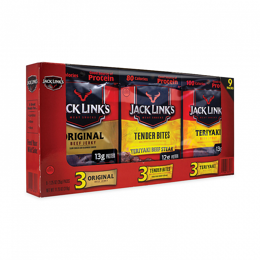 Beef Jerky Variety Pack, 1.5 oz Pack, 9/Carton (22000411)