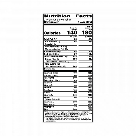 Honey Nut Cereal, 27.5 oz Box, 2/Carton (22000728)